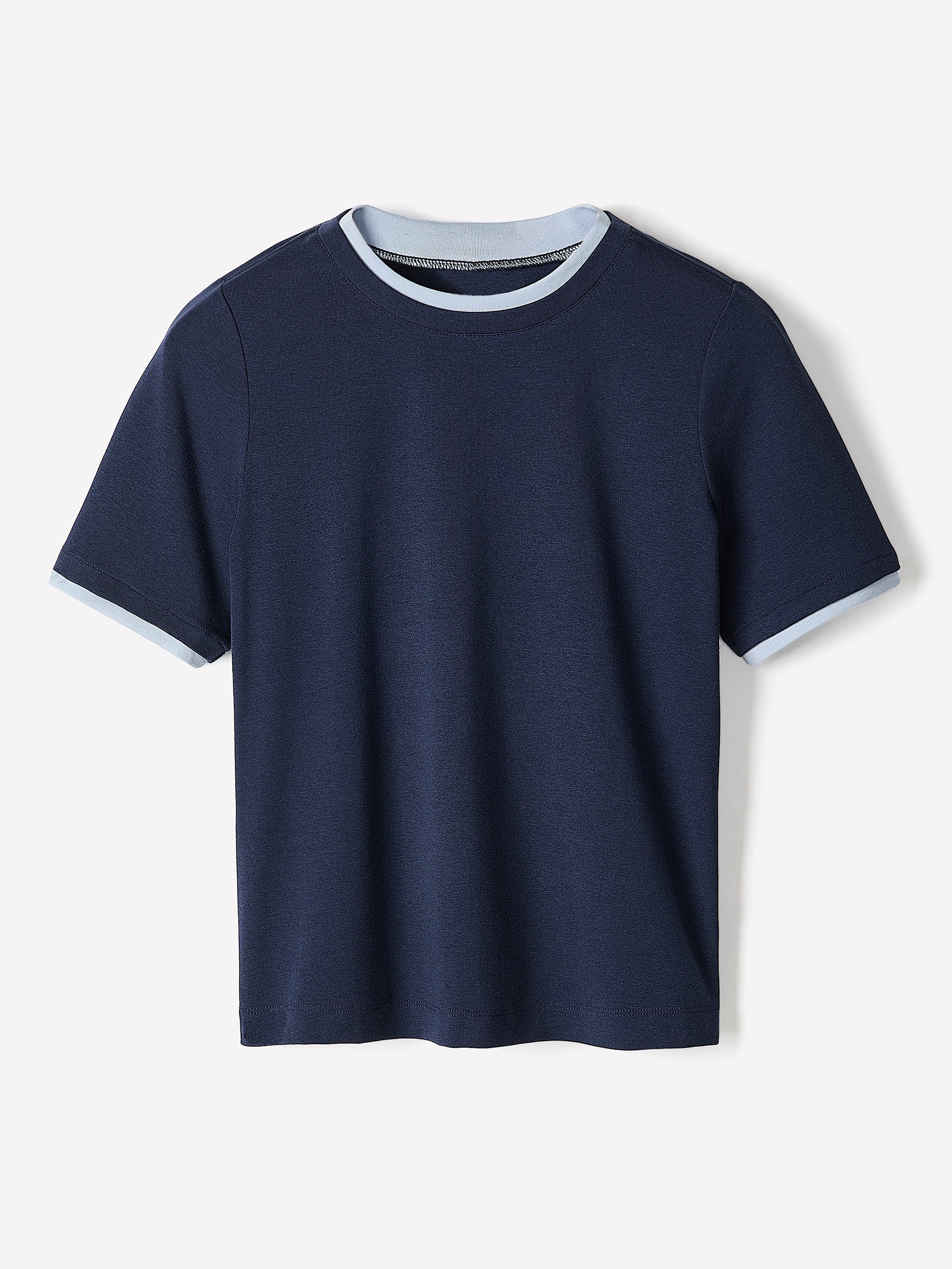 RW&CO Short-Sleeve Crew-Neck Ribbed Basic Tee