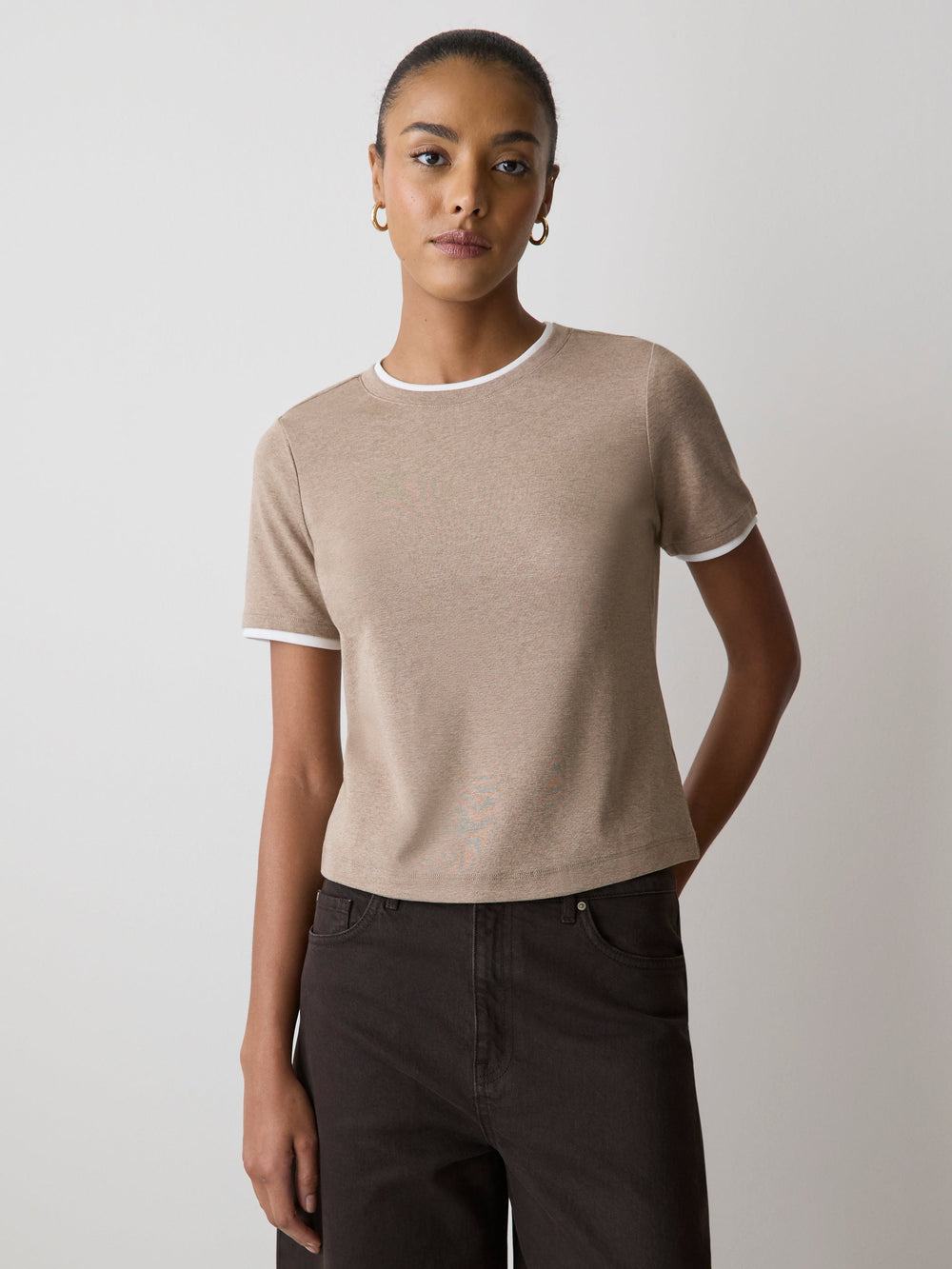RW&CO Short-Sleeve Crew-Neck Ribbed Basic Tee