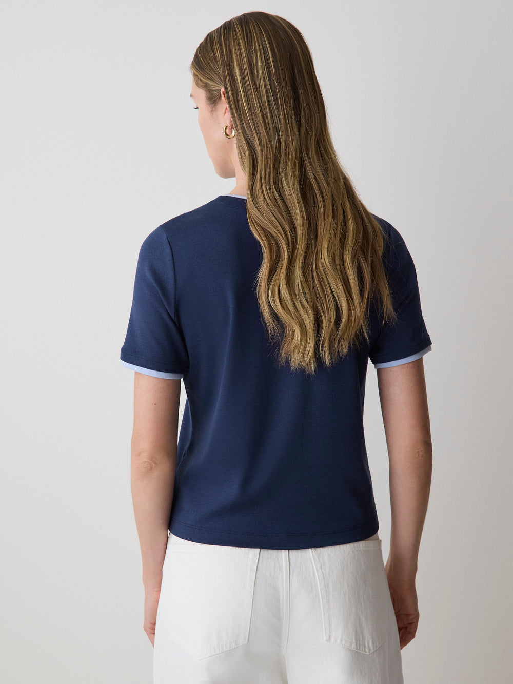 RW&CO Short-Sleeve Crew-Neck Ribbed Basic Tee