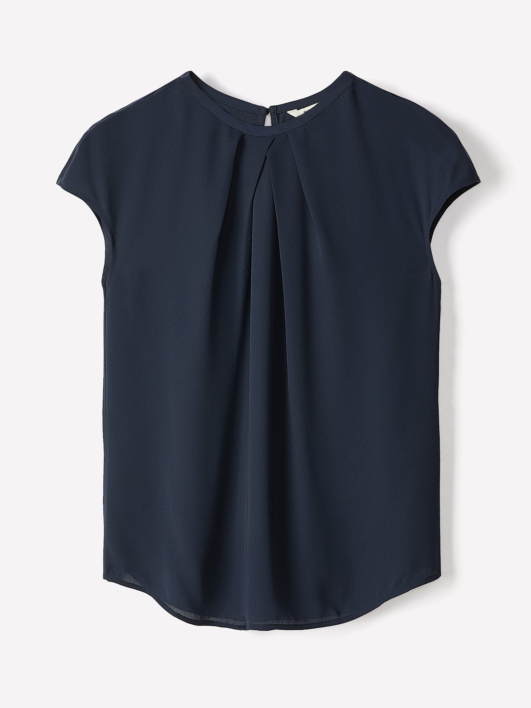 RW&CO Mix-Media Cap-Sleeve Crew-Neck Blouse