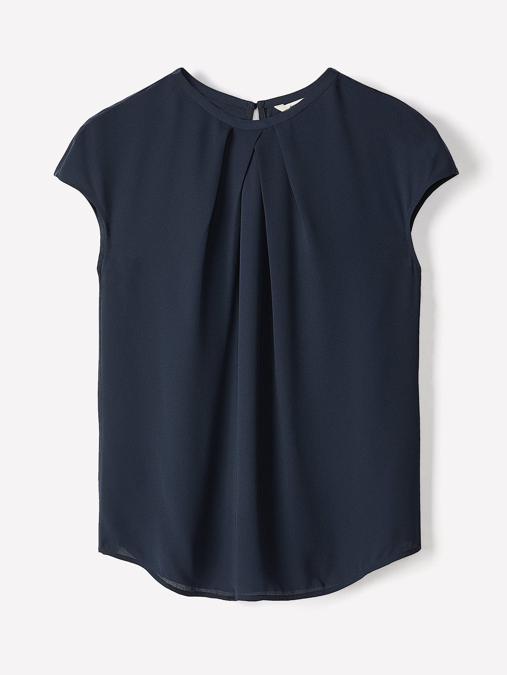 RW&CO Mix-Media Cap-Sleeve Crew-Neck Blouse