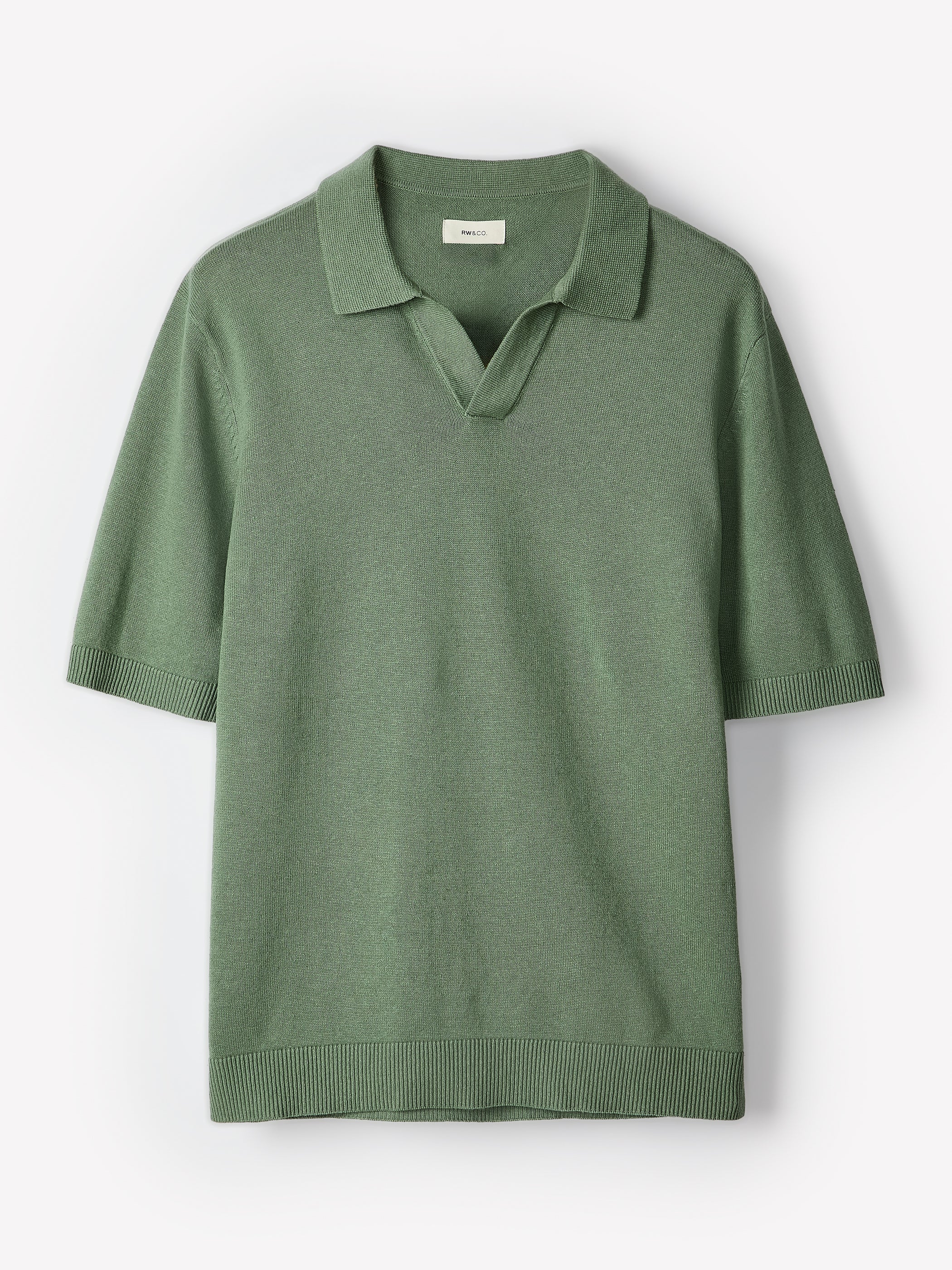 RW&CO Linen-Blend Short-Sleeve Polo