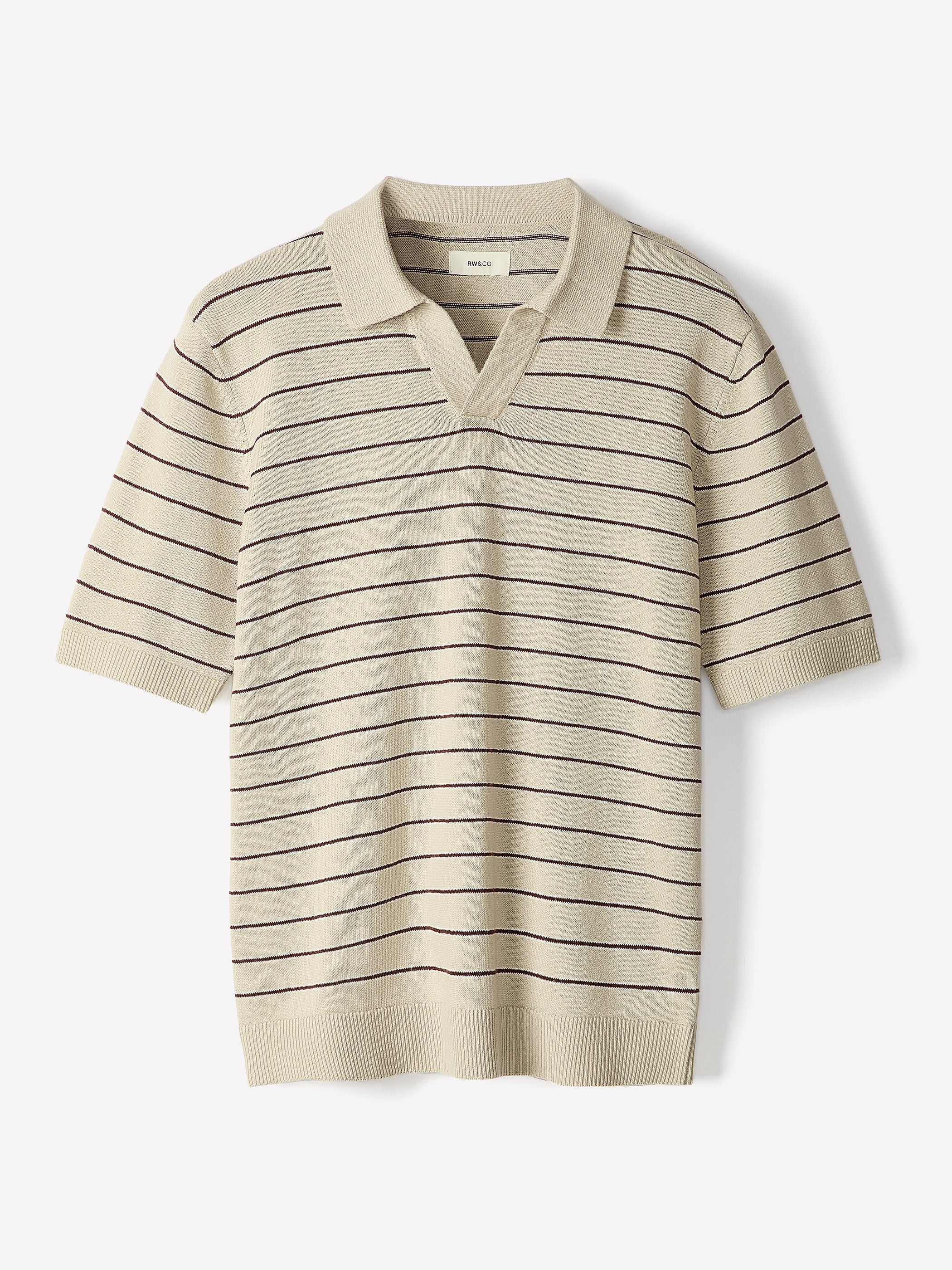 RW&CO Linen-Blend Short-Sleeve Polo