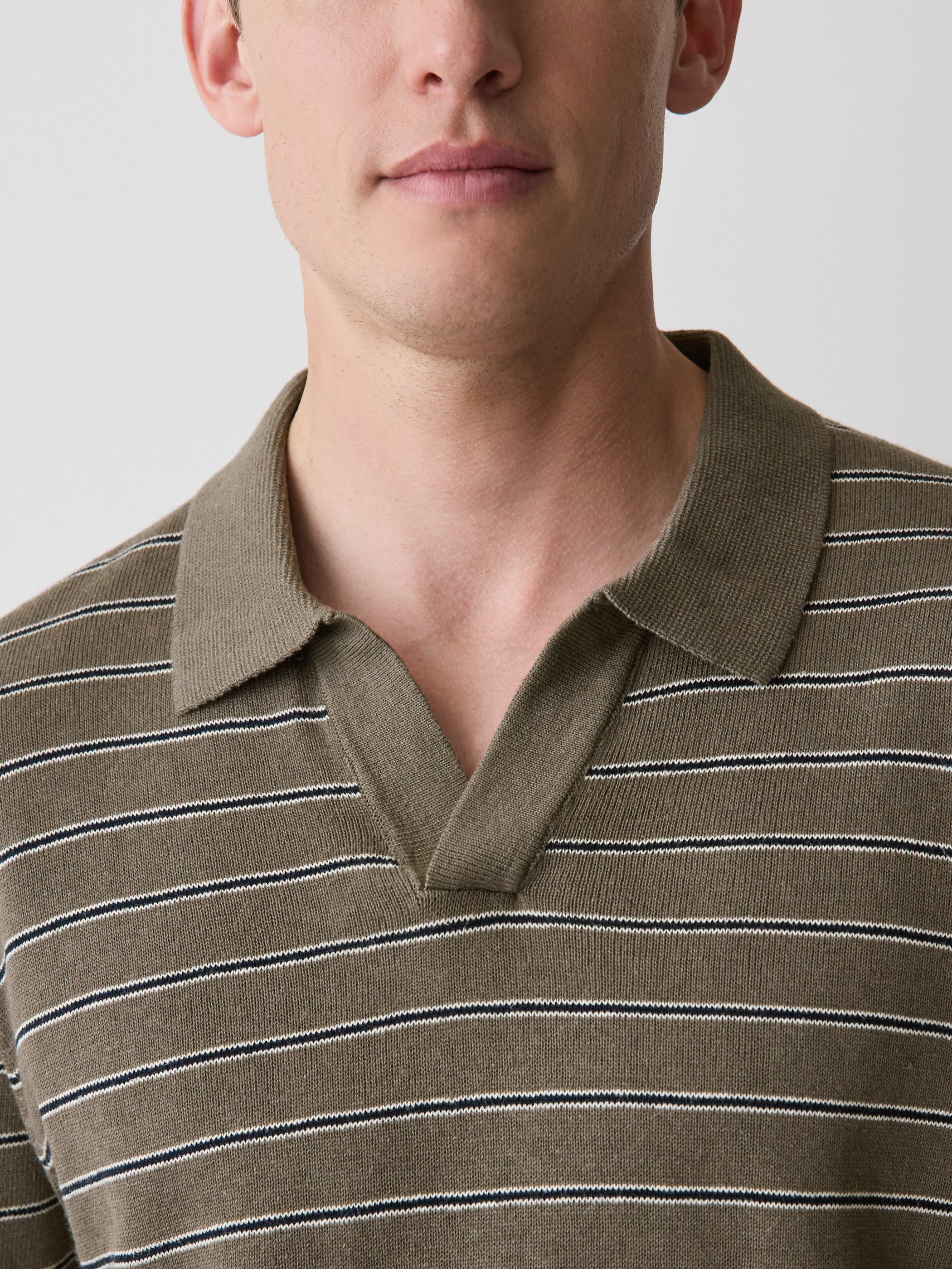 RW&CO Linen-Blend Short-Sleeve Polo