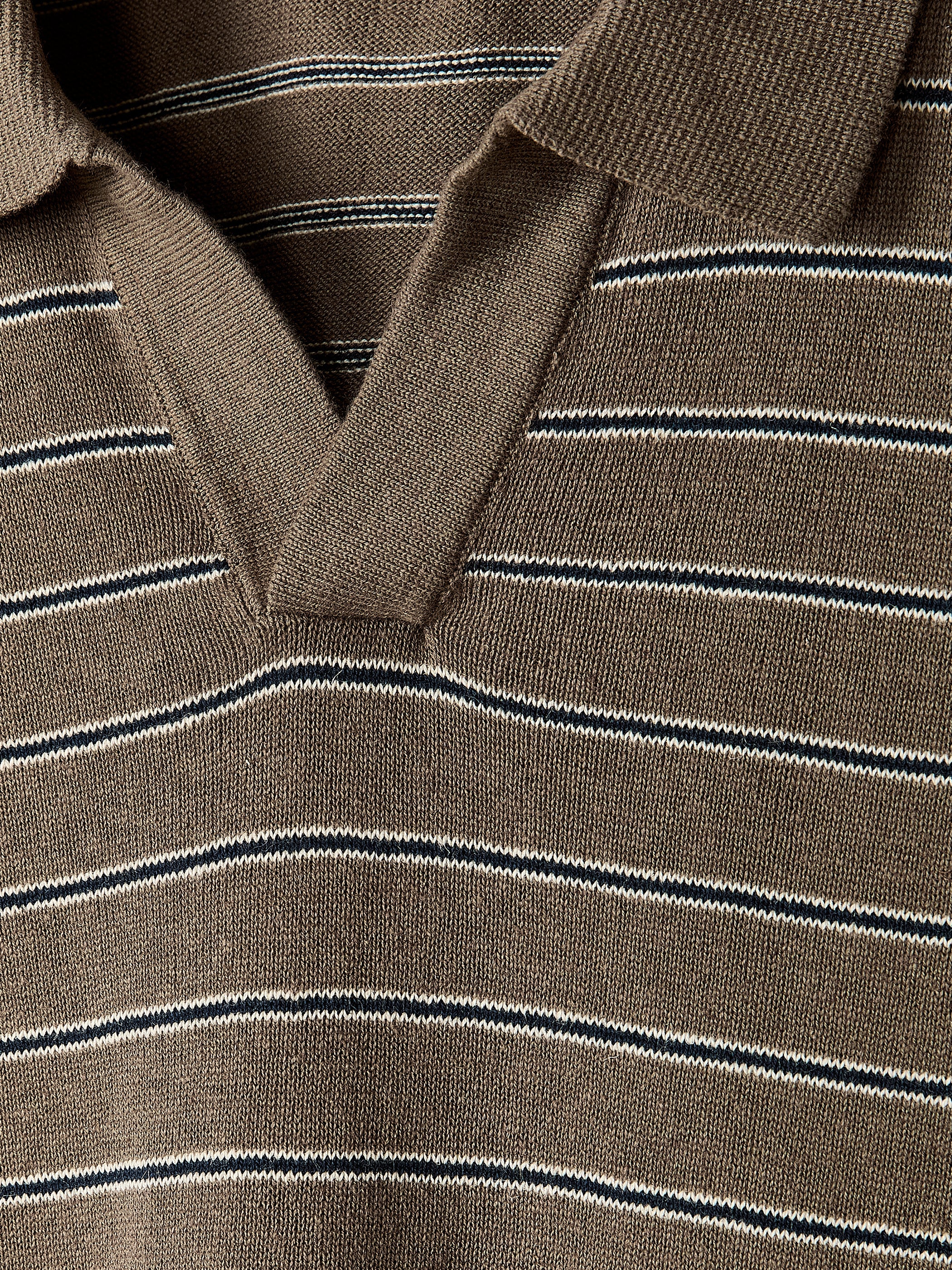 RW&CO Linen-Blend Short-Sleeve Polo
