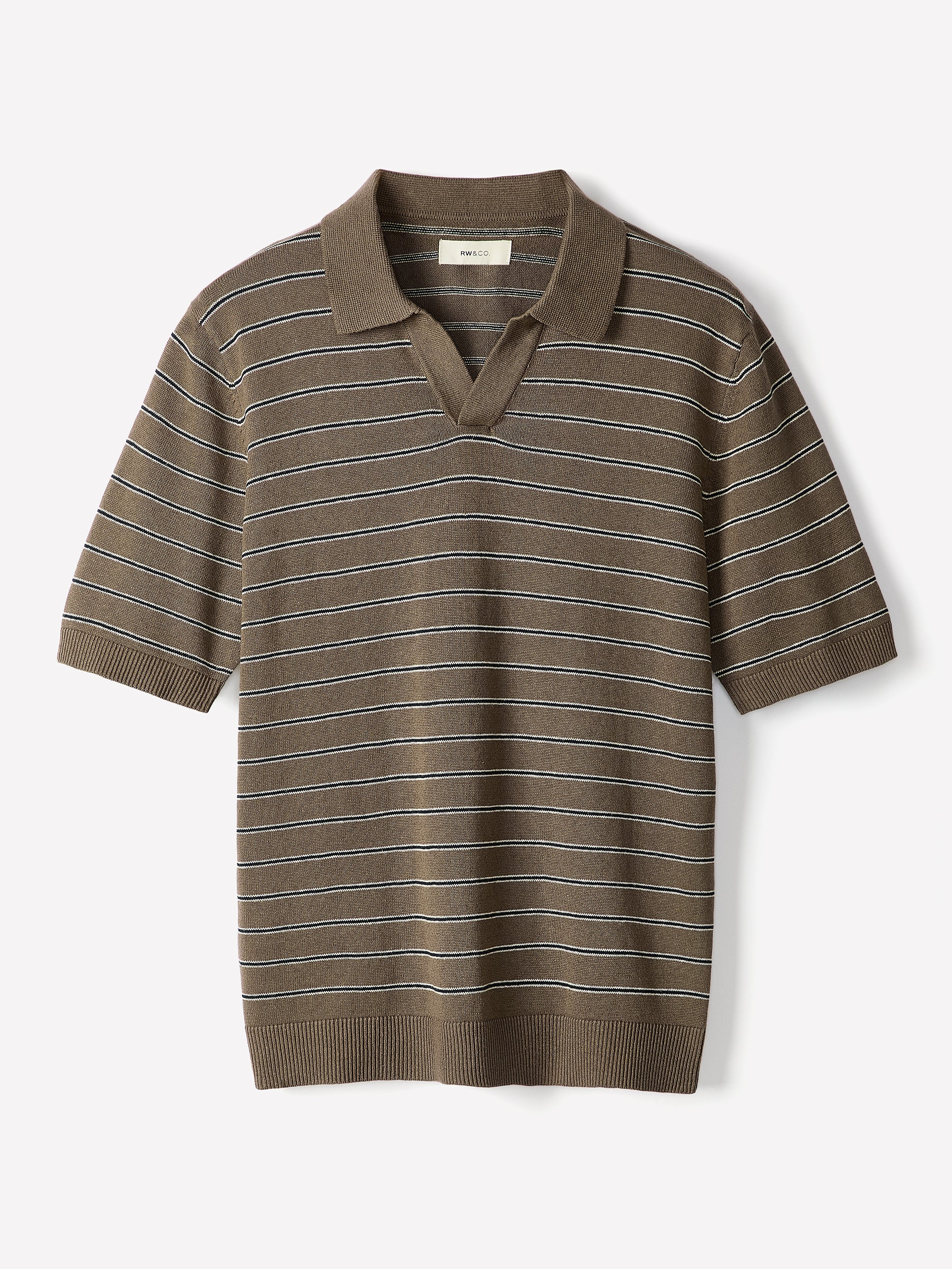 RW&CO Linen-Blend Short-Sleeve Polo