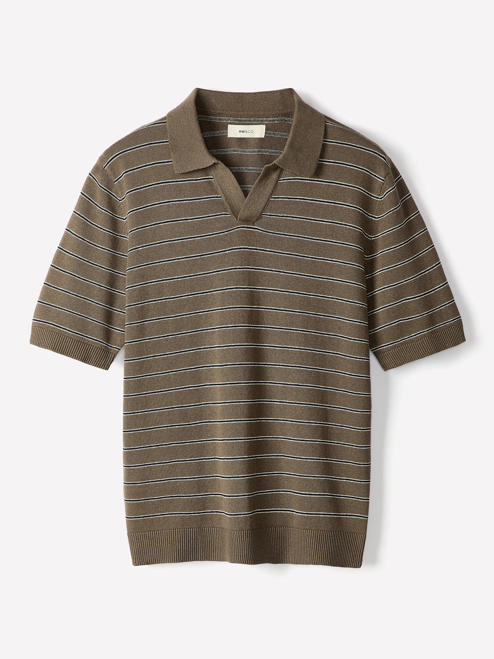 RW&CO Linen-Blend Short-Sleeve Polo