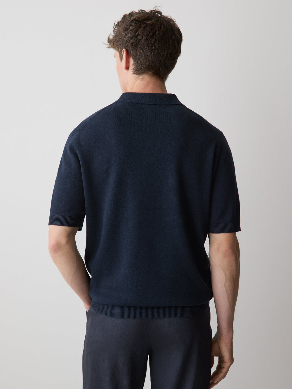 RW&CO Linen-Blend Short-Sleeve Polo
