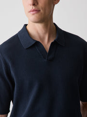 RW&CO Linen-Blend Short-Sleeve Polo