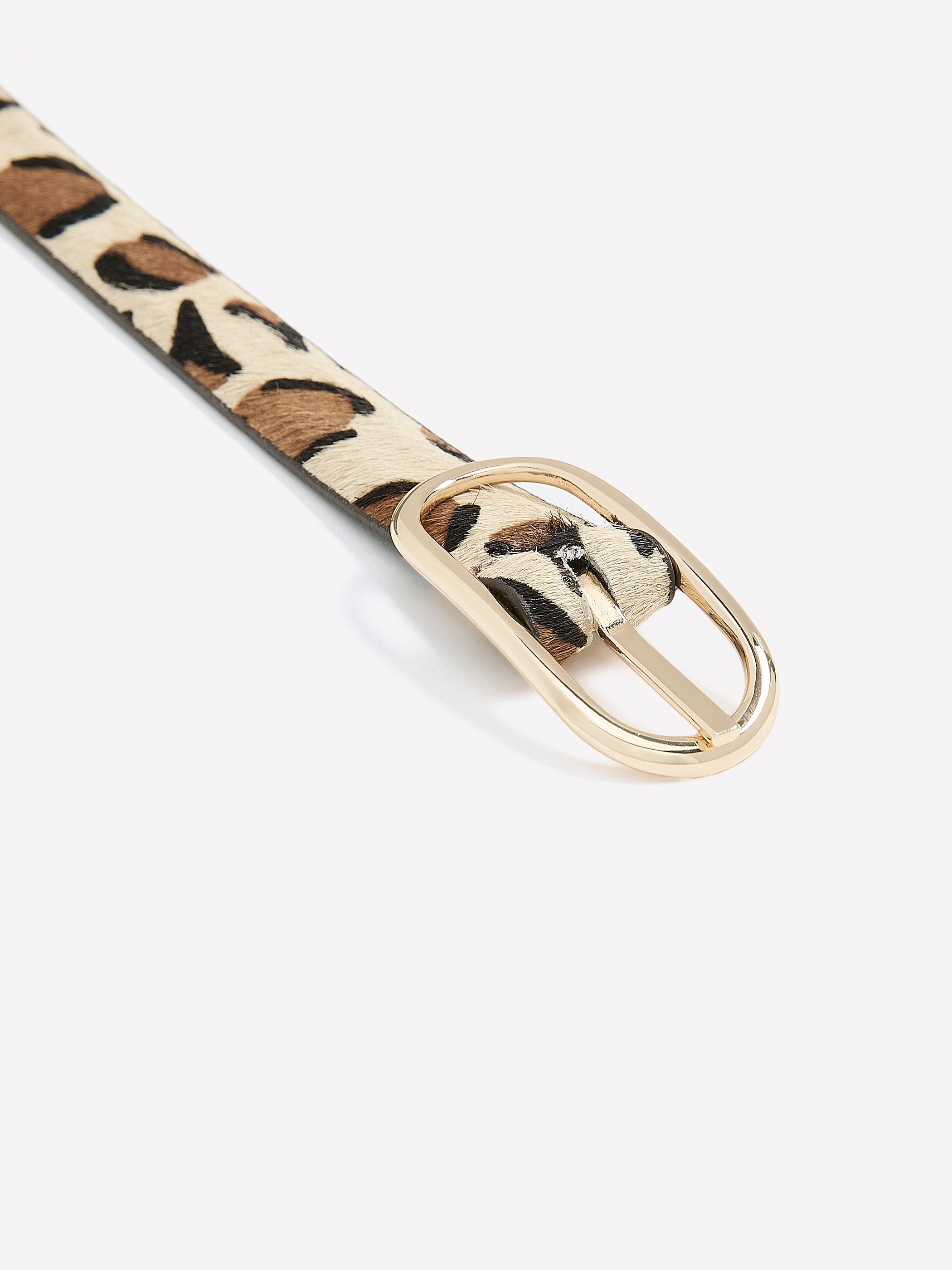 RW&CO Leather Belt with Leopard Print