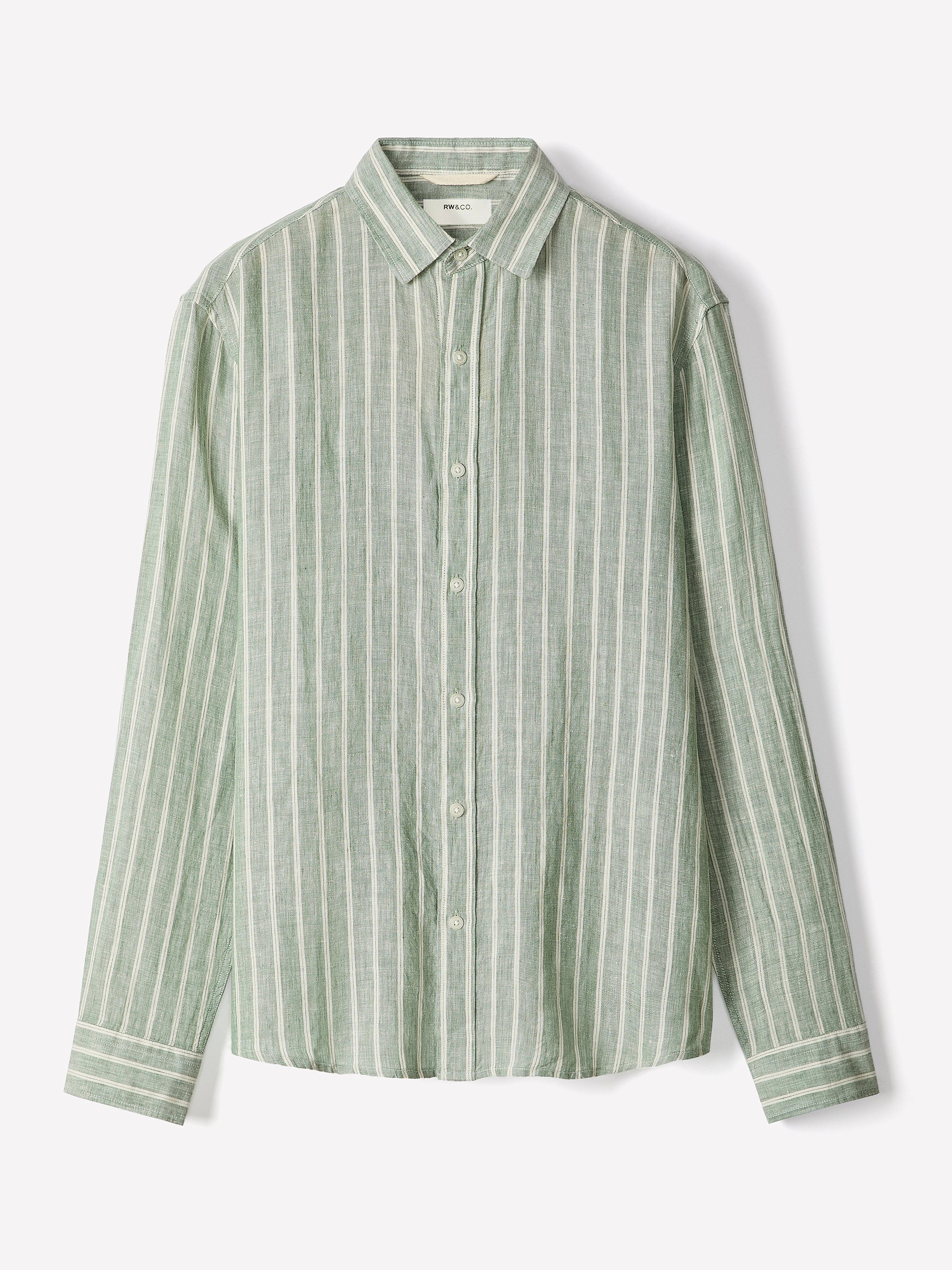 RW&CO Striped Long-Sleeve Linen Shirt