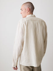 RW&CO Striped Long-Sleeve Linen Shirt