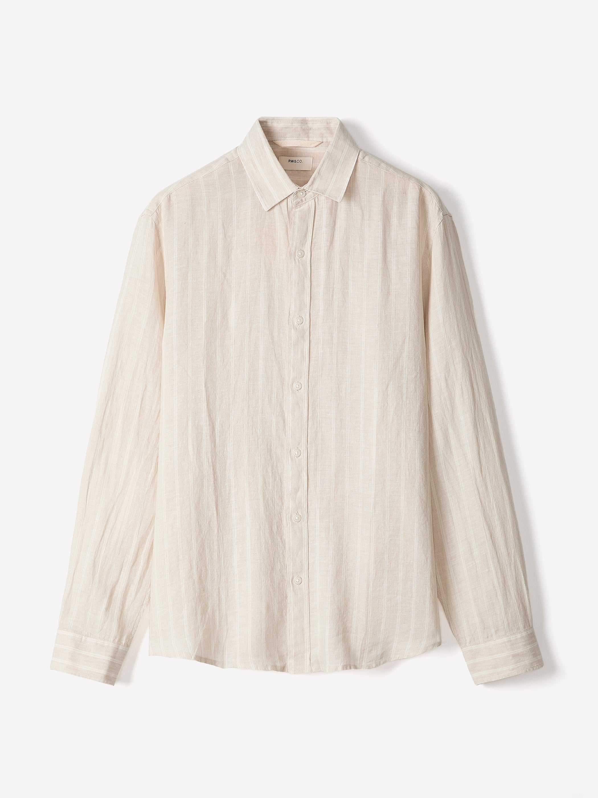 RW&CO Striped Long-Sleeve Linen Shirt