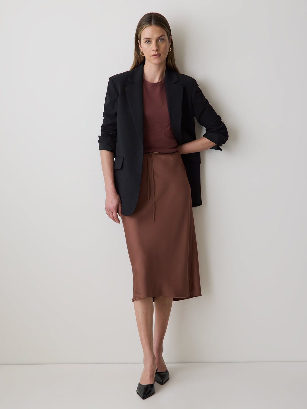 RW&CO High-Rise Straight Midi Skirt