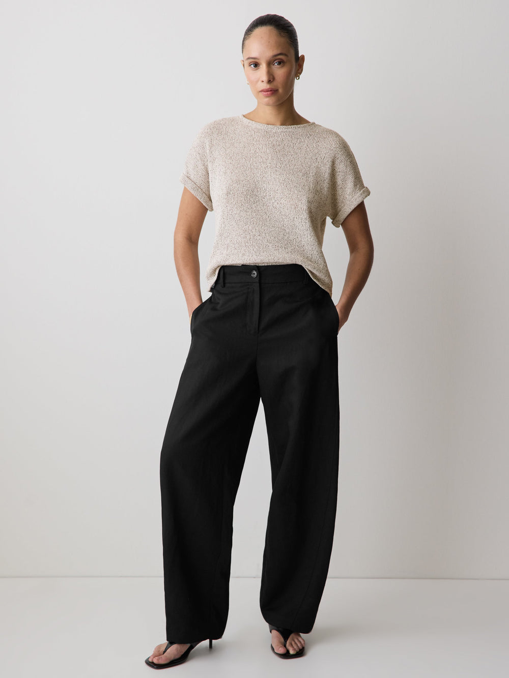 RW&CO Twill High-Rise Barrel Pant