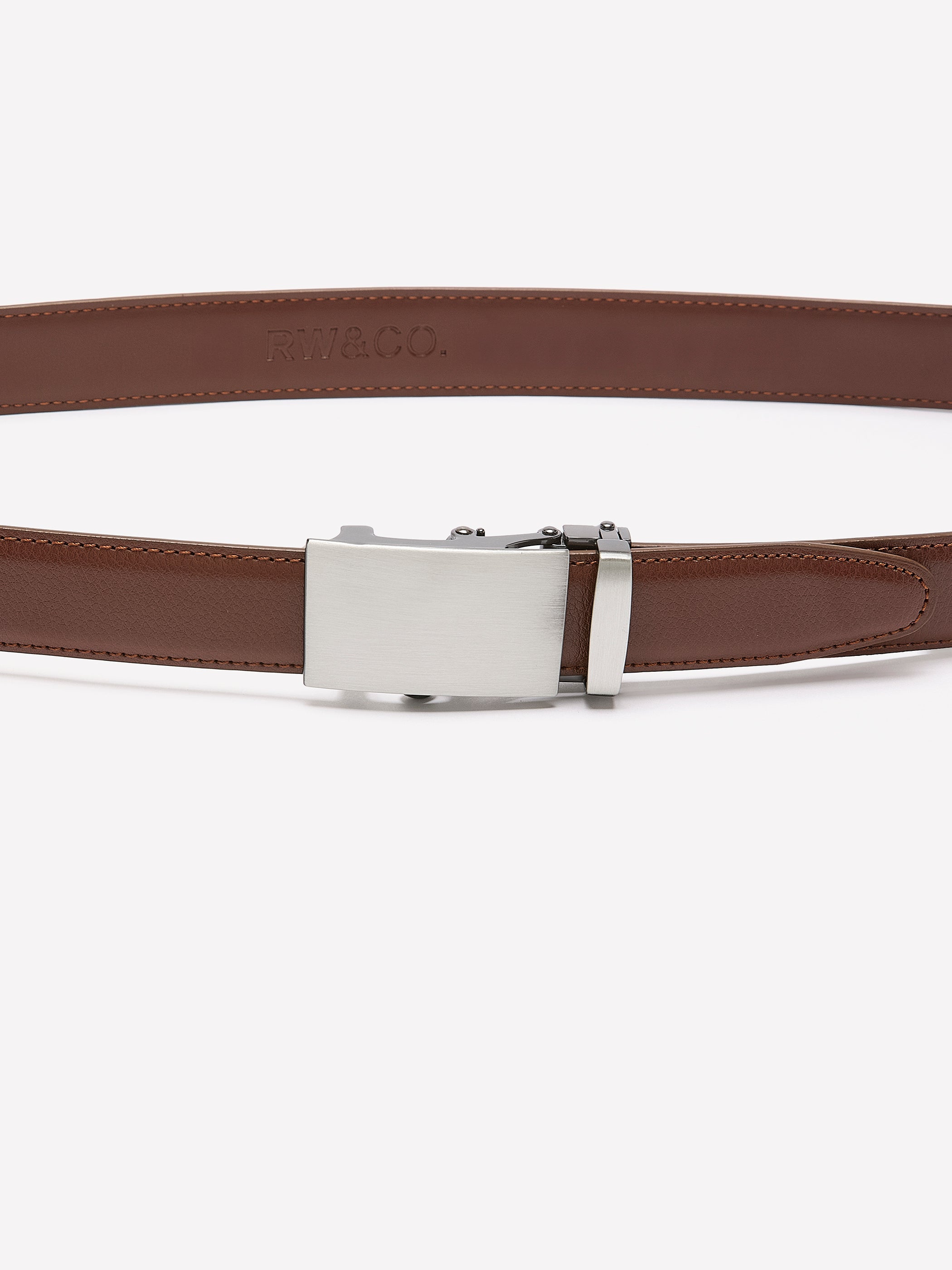 RW&CO Leather Belt with Plate Buckle