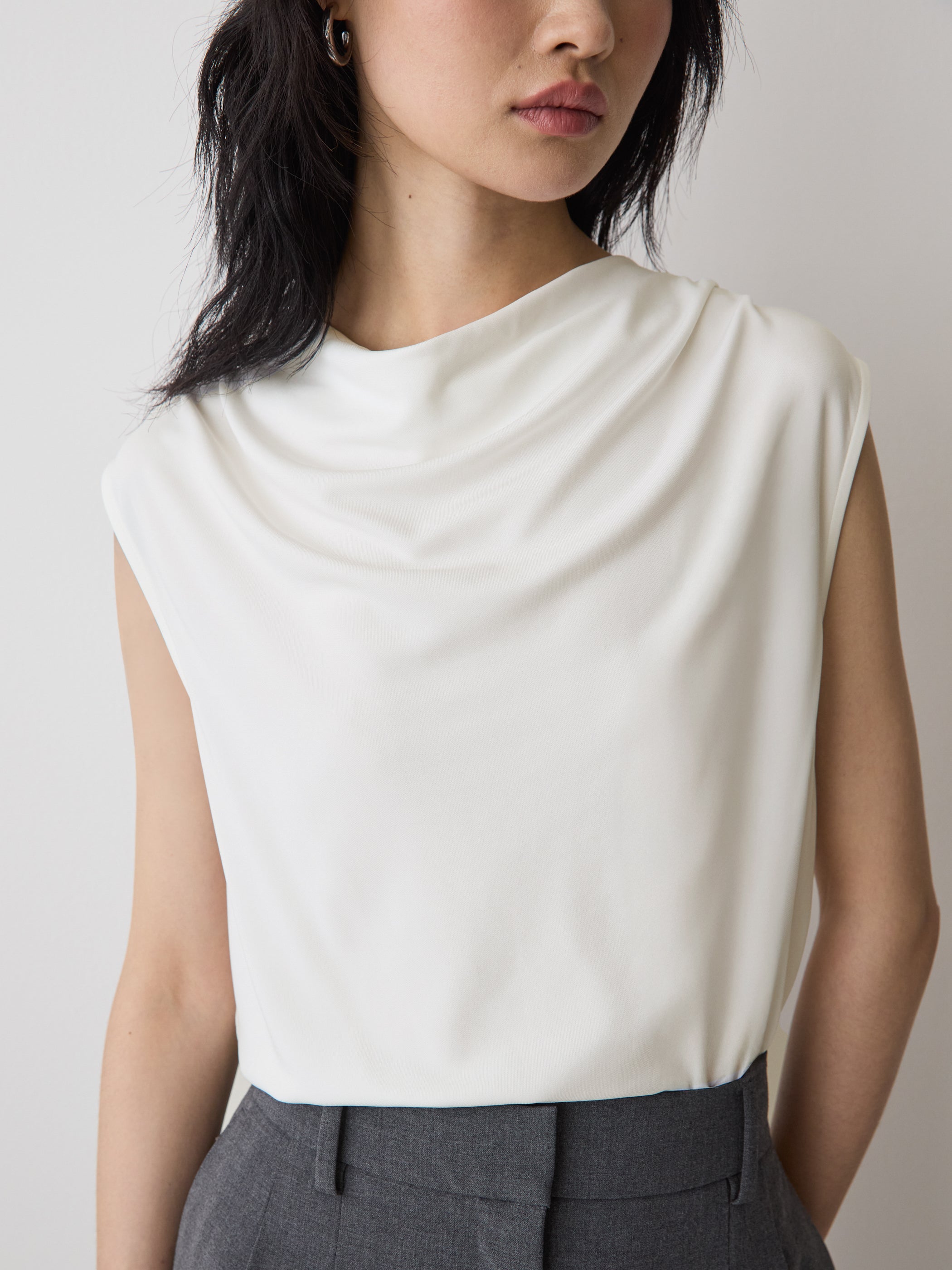 RW&CO Sleeveless Top with Cowl Neckline