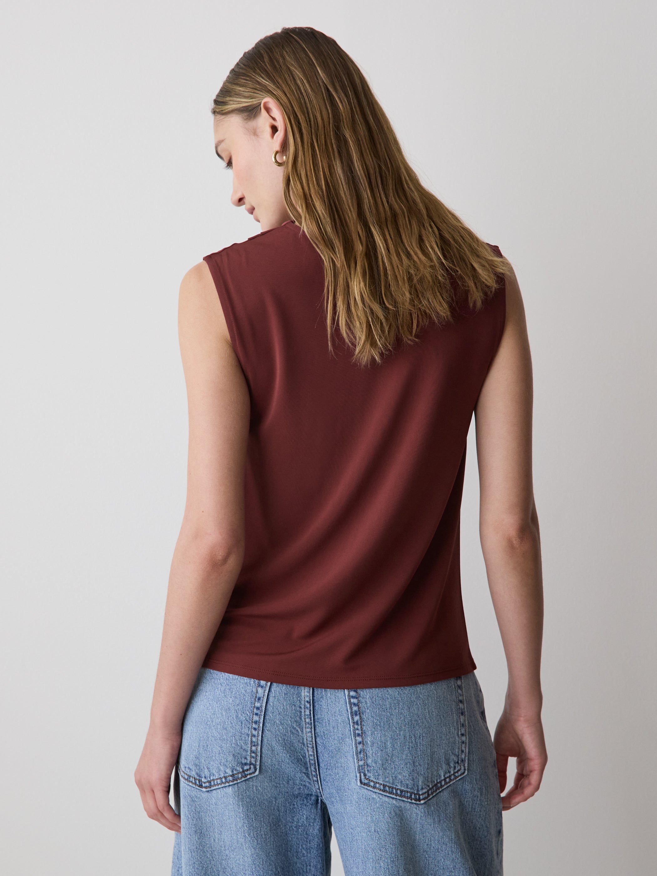 RW&CO Sleeveless Top with Cowl Neckline