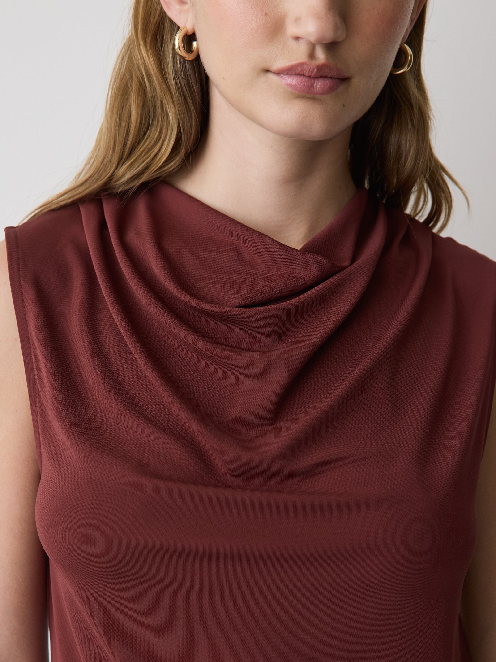 RW&CO Sleeveless Top with Cowl Neckline