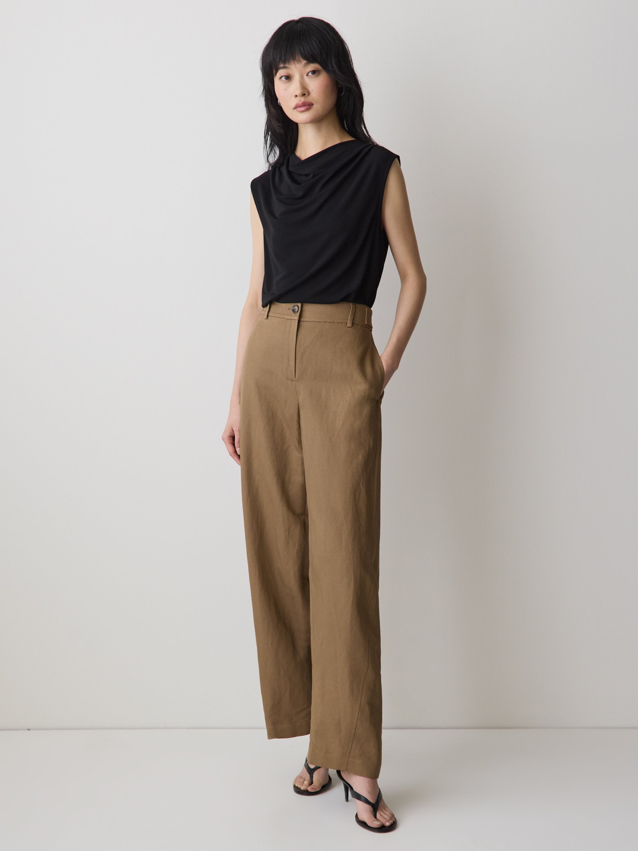RW&CO Sleeveless Top with Cowl Neckline