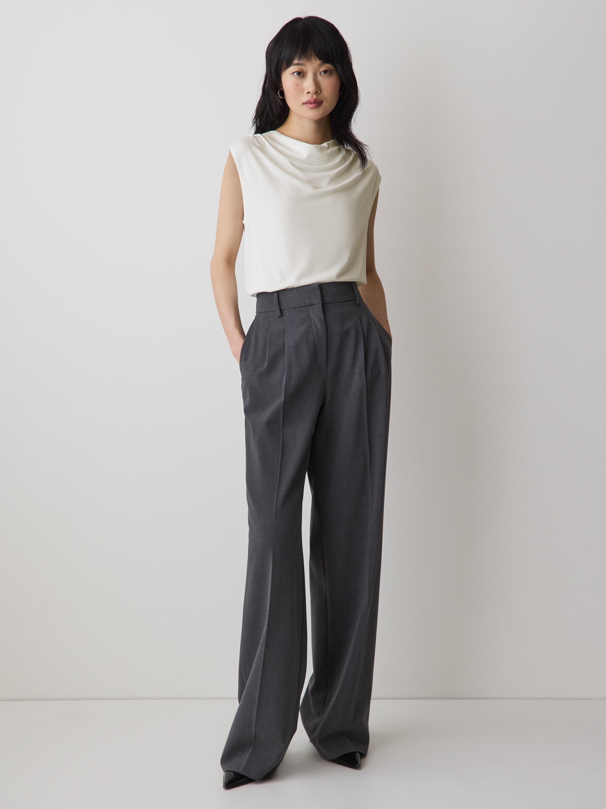 RW&CO Sleeveless Top with Cowl Neckline