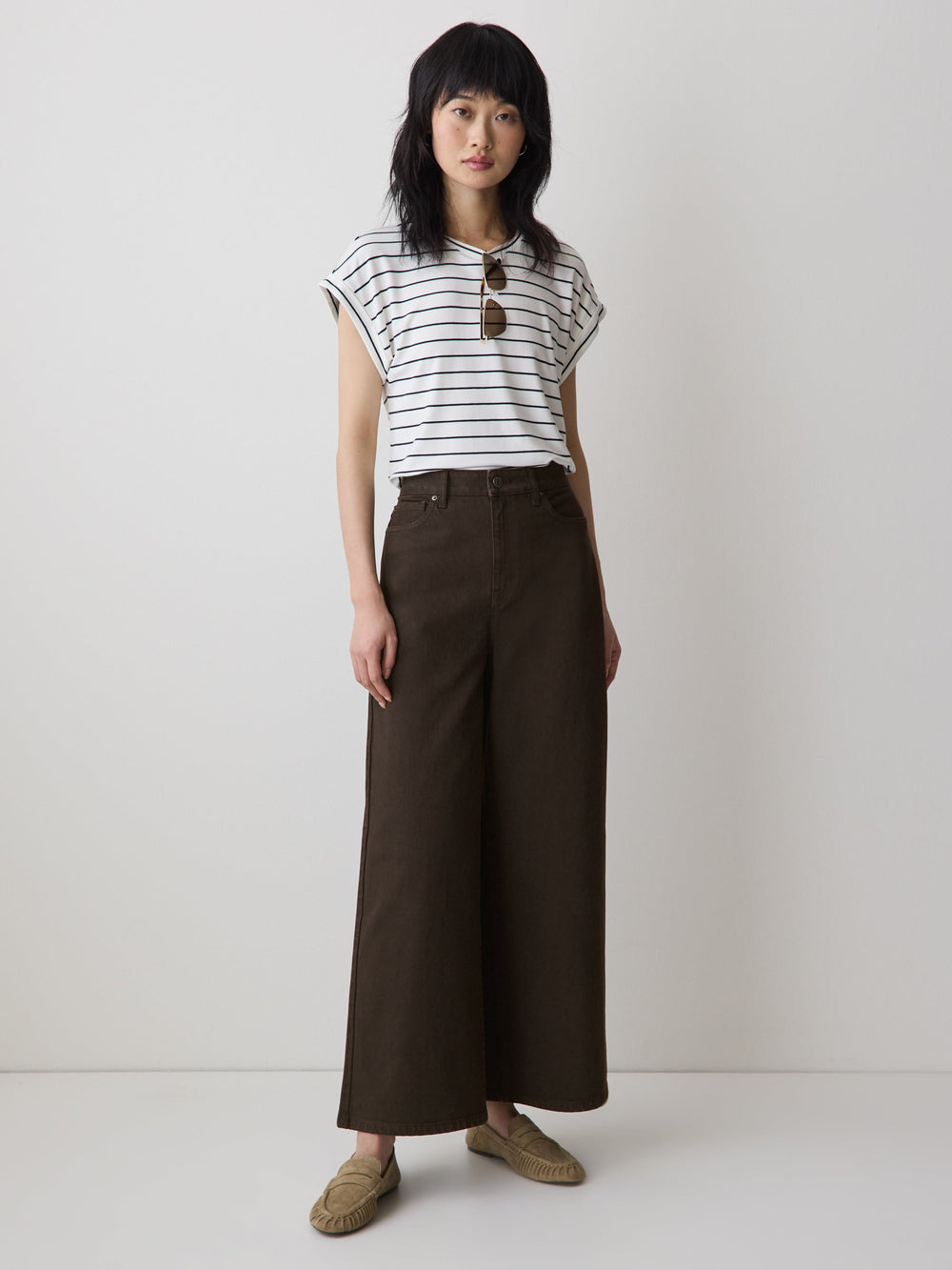 RW&CO High-Rise Wide-Leg Cropped Jeans