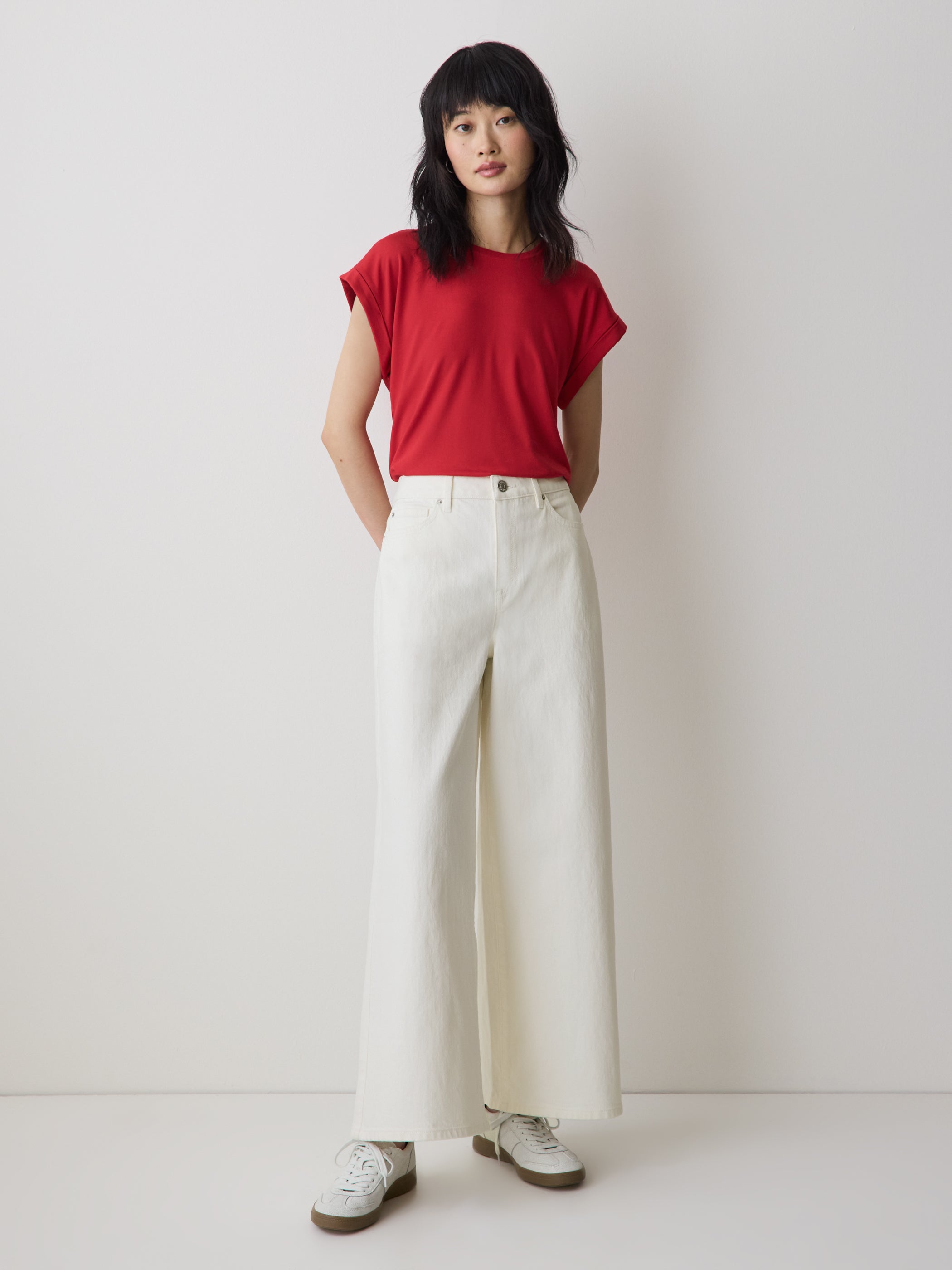 RW&CO High-Rise Wide-Leg Cropped Jeans