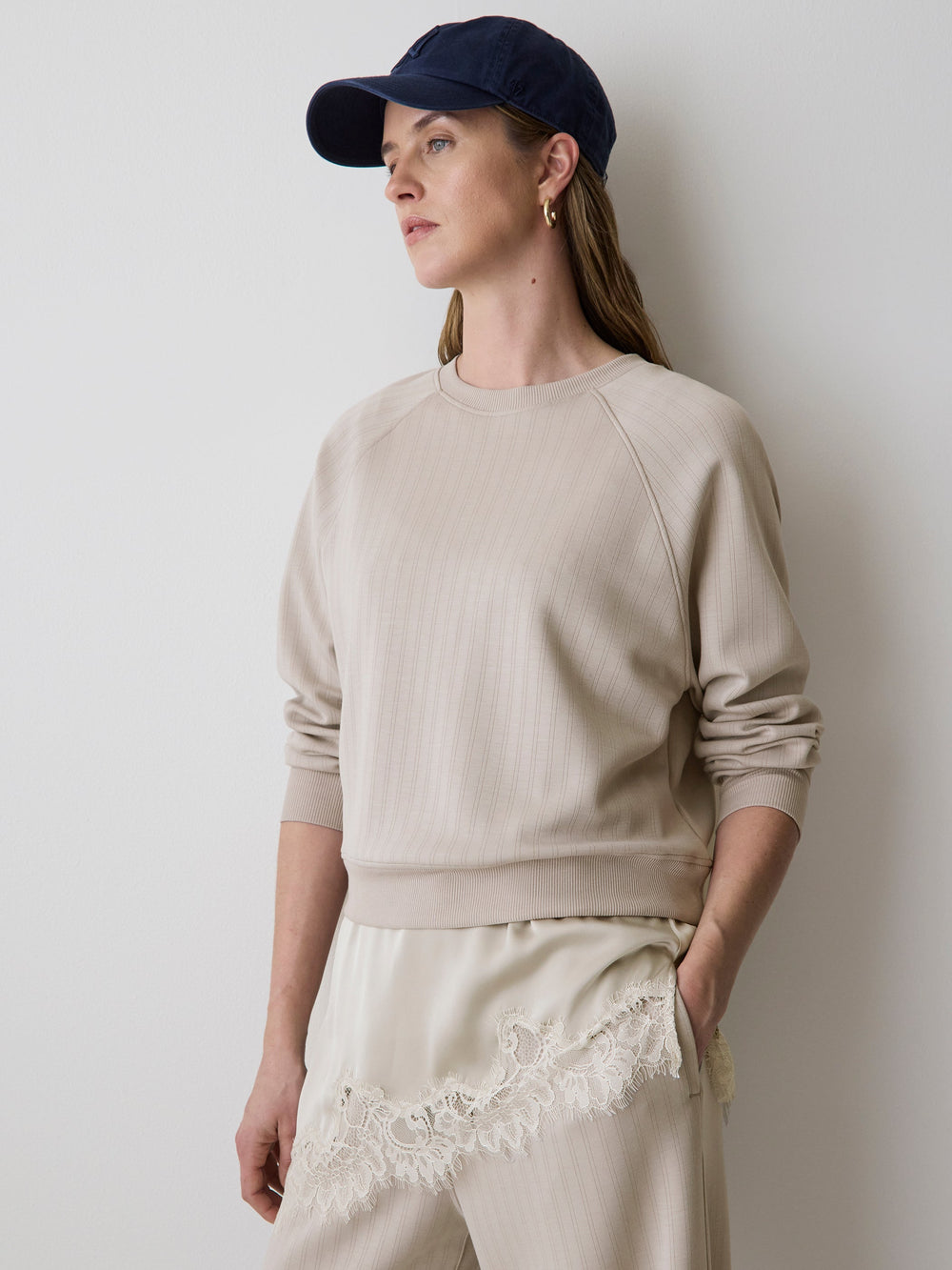 RW&CO Long-Raglan-Sleeve Crew-Neck Top