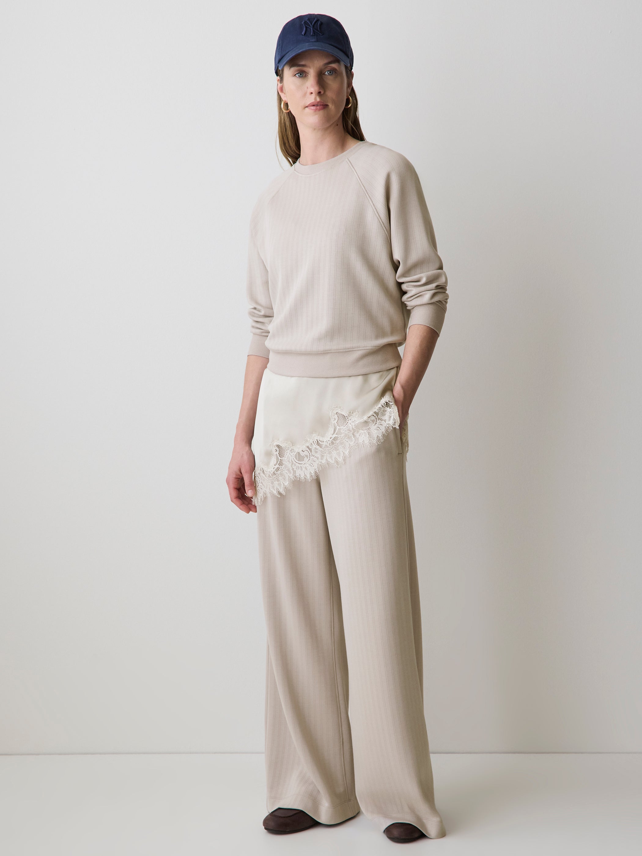 RW&CO Long-Raglan-Sleeve Crew-Neck Top