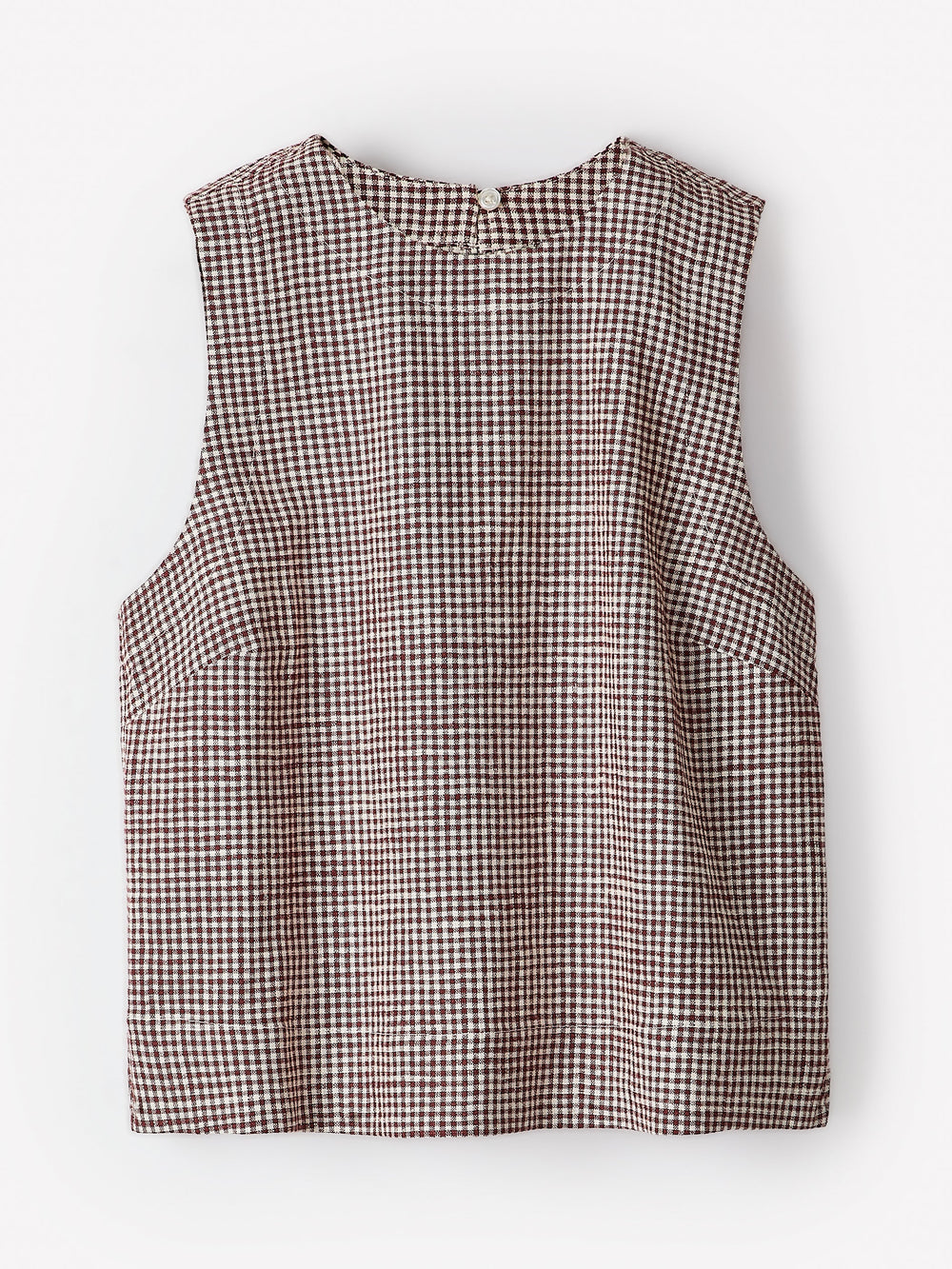 RW&CO Sleeveless Crew-Neck Linen-Blend Blouse