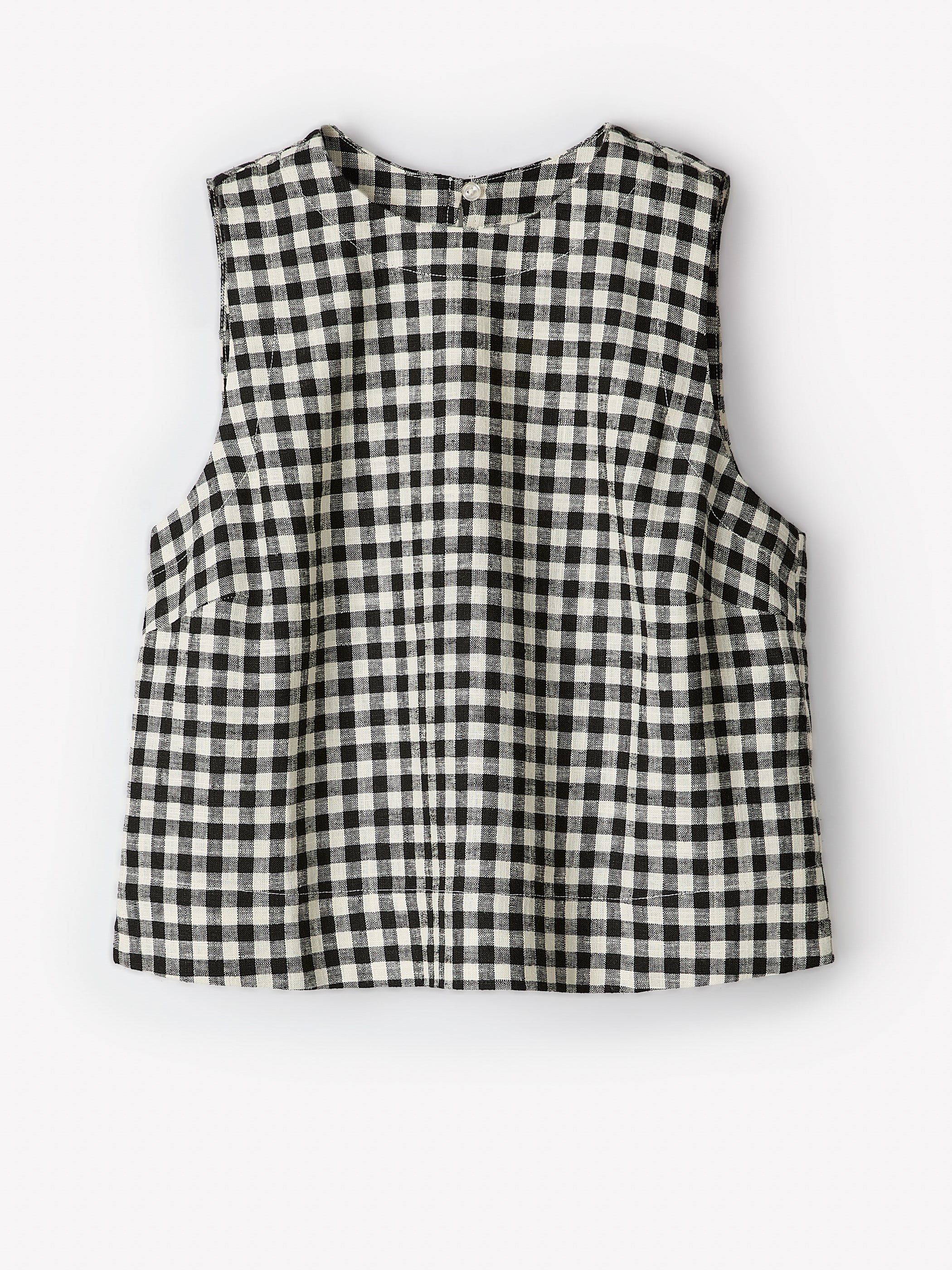 RW&CO Sleeveless Crew-Neck Linen-Blend Blouse