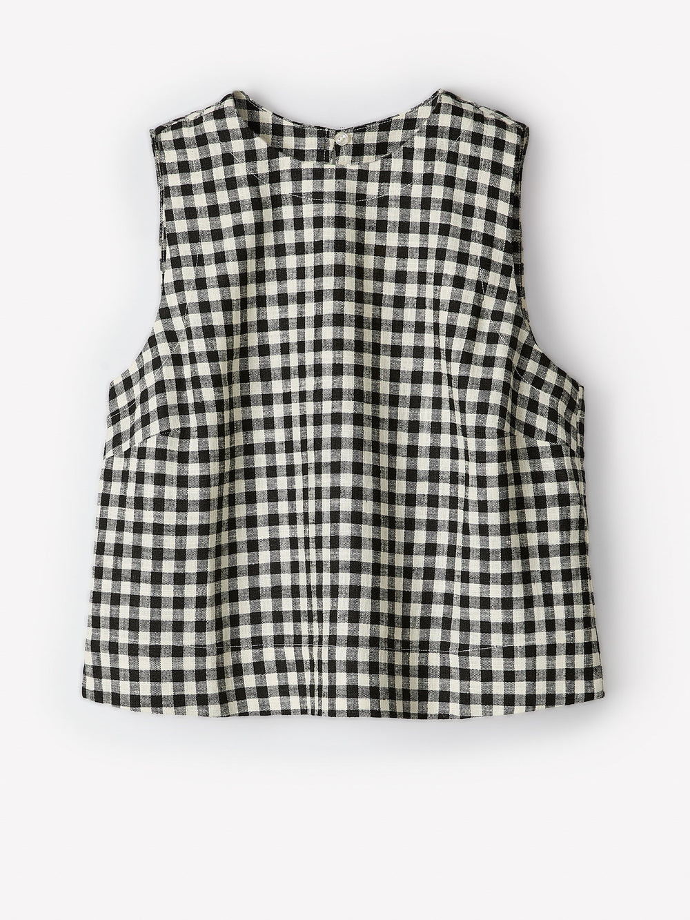 RW&CO Sleeveless Crew-Neck Linen-Blend Blouse
