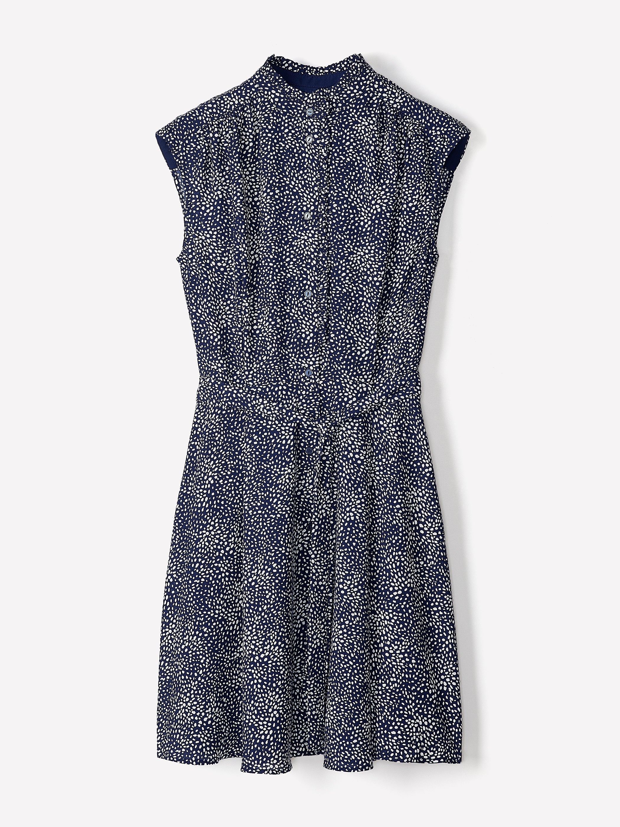 RW&CO Sleeveless Mock-Neck Buttoned-Down Mini Dress