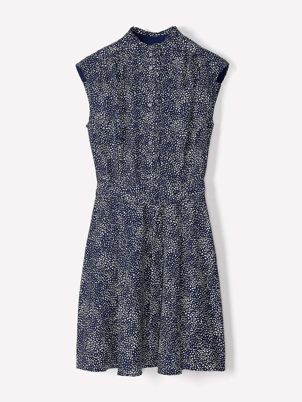 RW&CO Sleeveless Mock-Neck Buttoned-Down Mini Dress
