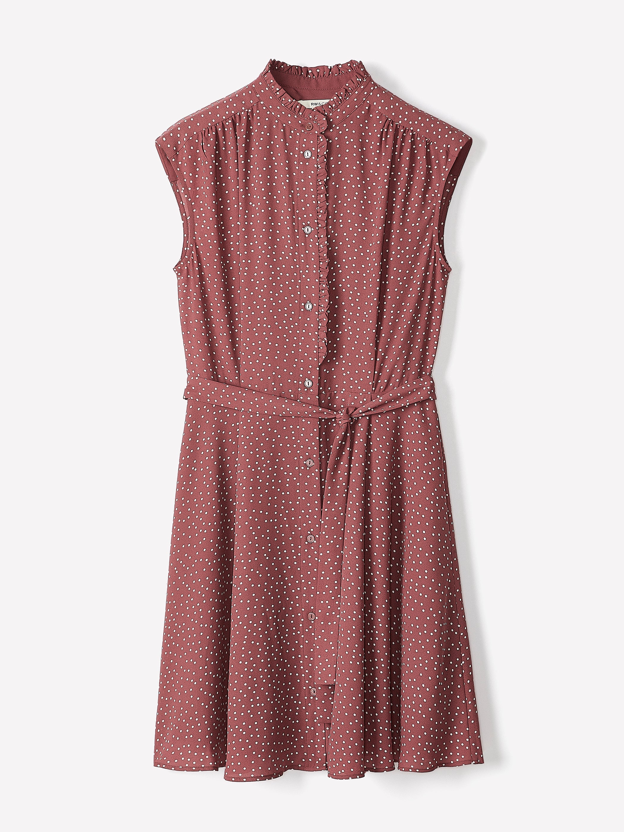 RW&CO Sleeveless Mock-Neck Buttoned-Down Mini Dress
