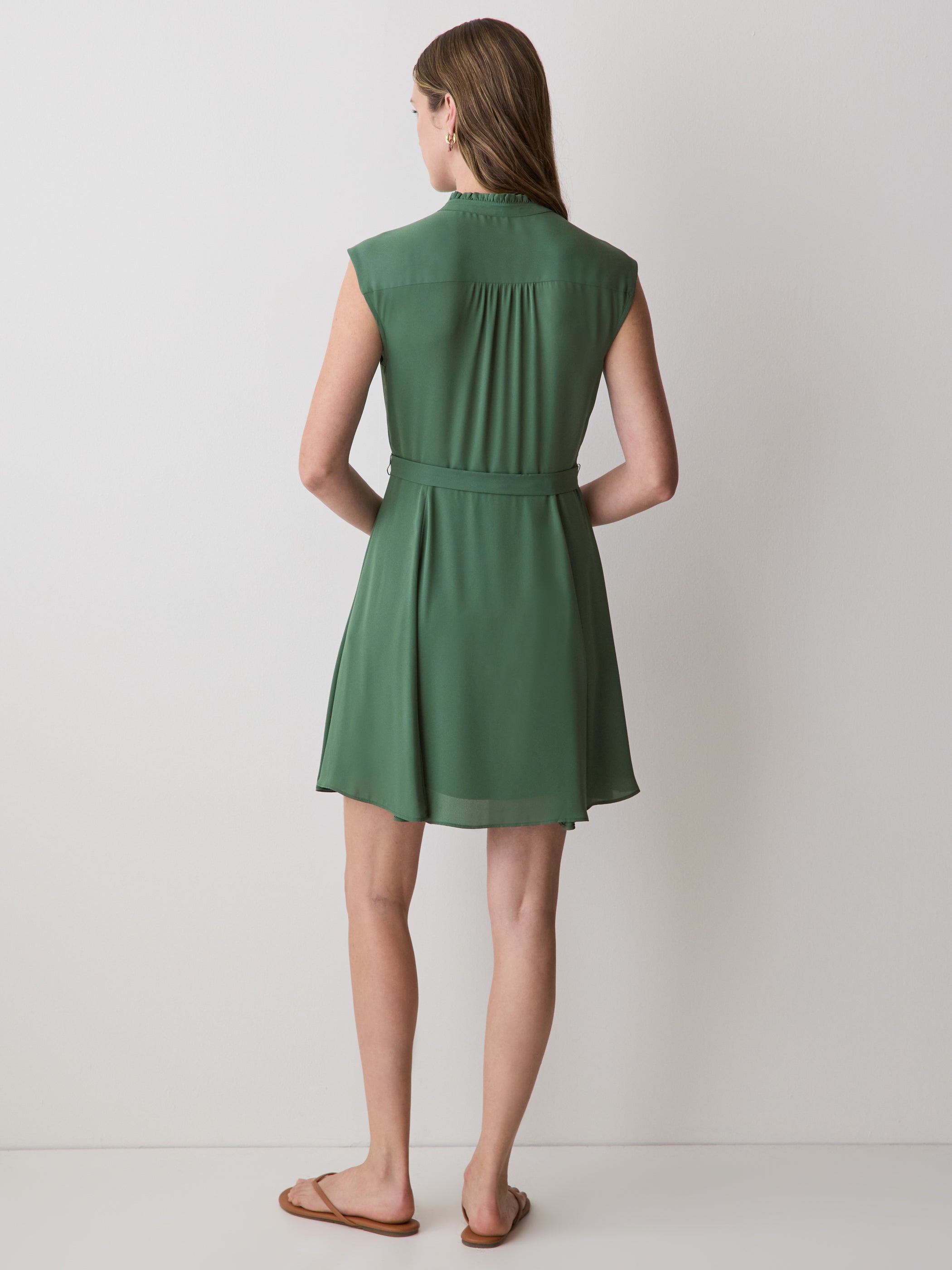 RW&CO Sleeveless Mock-Neck Buttoned-Down Mini Dress