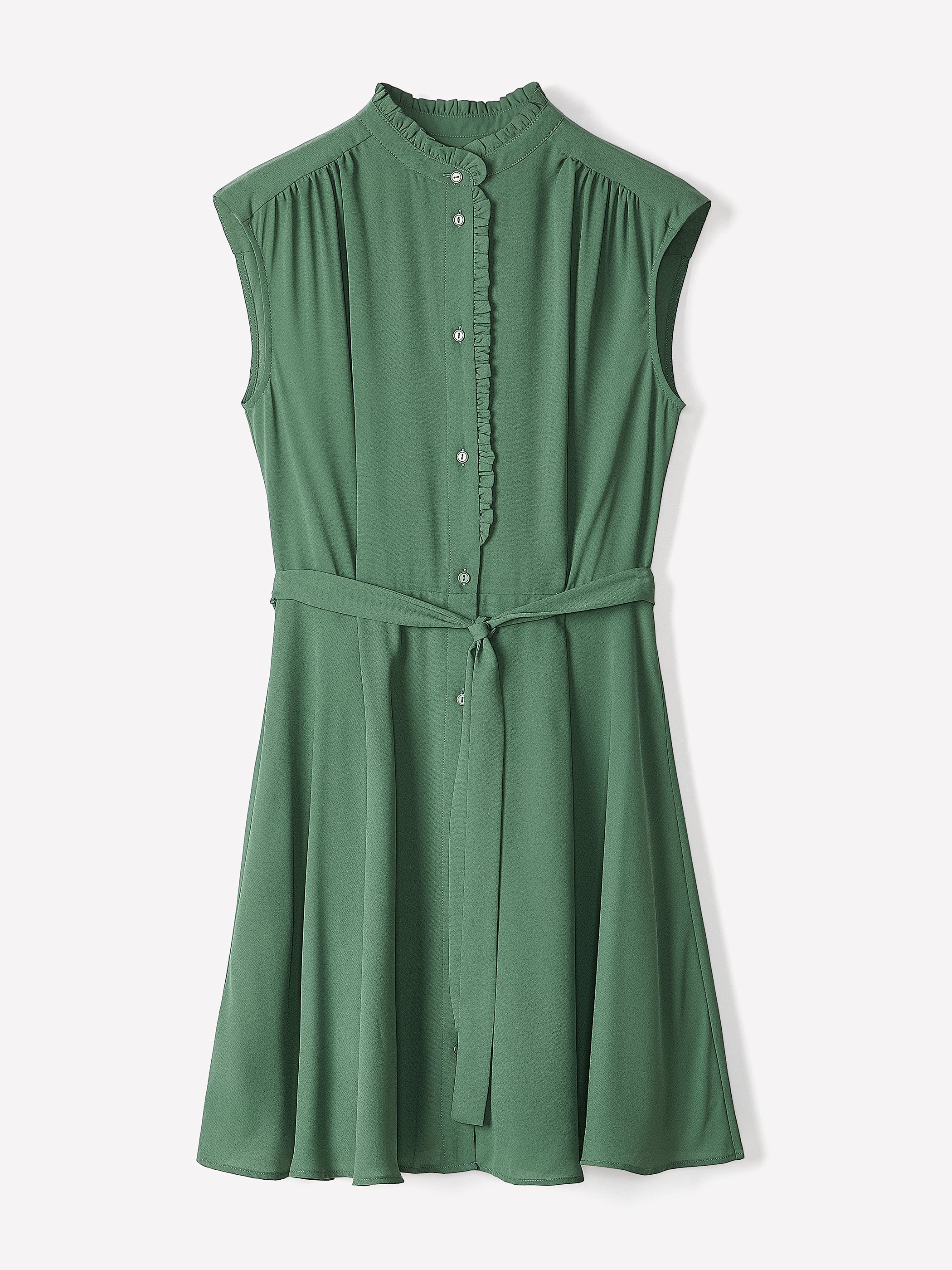 RW&CO Sleeveless Mock-Neck Buttoned-Down Mini Dress