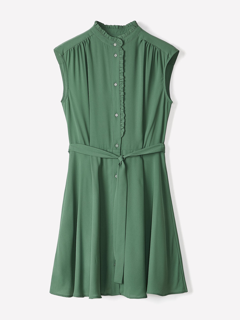 RW&CO Sleeveless Mock-Neck Buttoned-Down Mini Dress