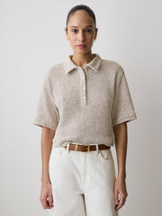 RW&CO Elbow-Sleeve Relaxed-Fit Polo Top