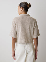 RW&CO Elbow-Sleeve Relaxed-Fit Polo Top