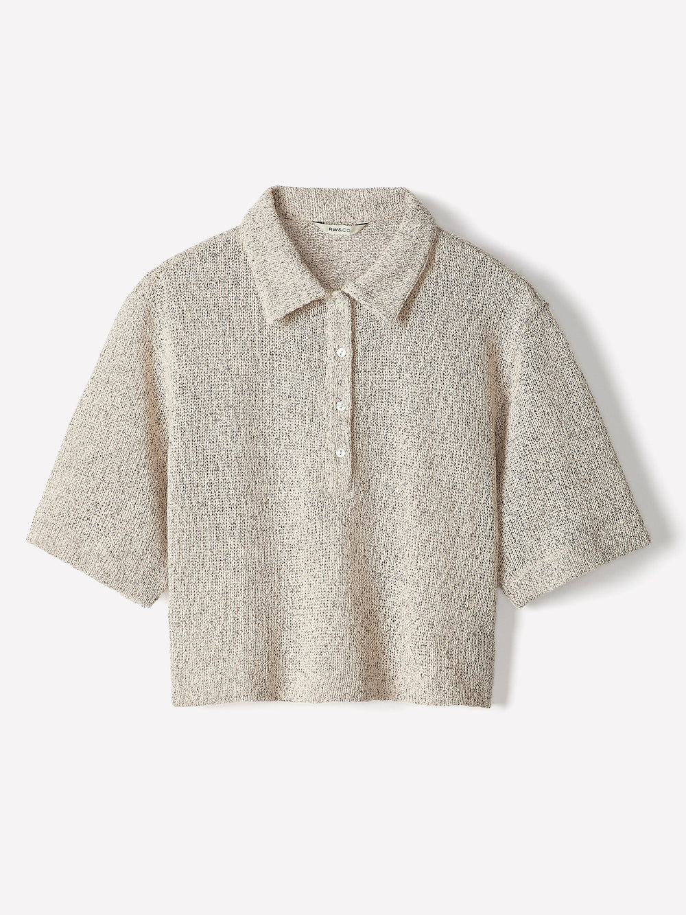 RW&CO Elbow-Sleeve Relaxed-Fit Polo Top