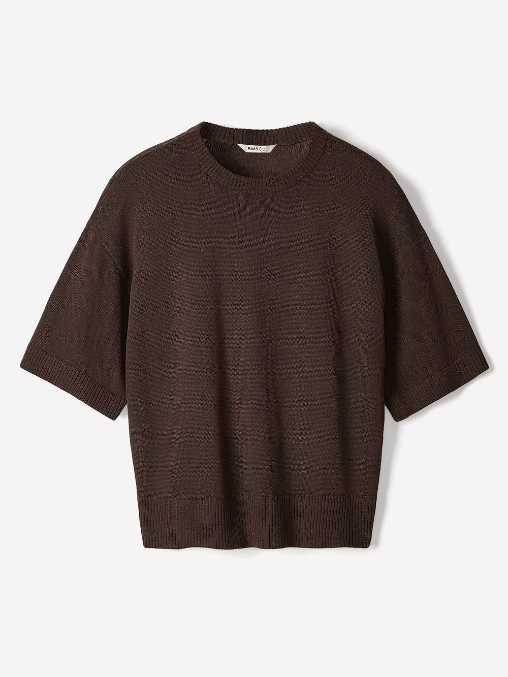 RW&CO Short-Sleeve Crew-Neck Boxy Sweater
