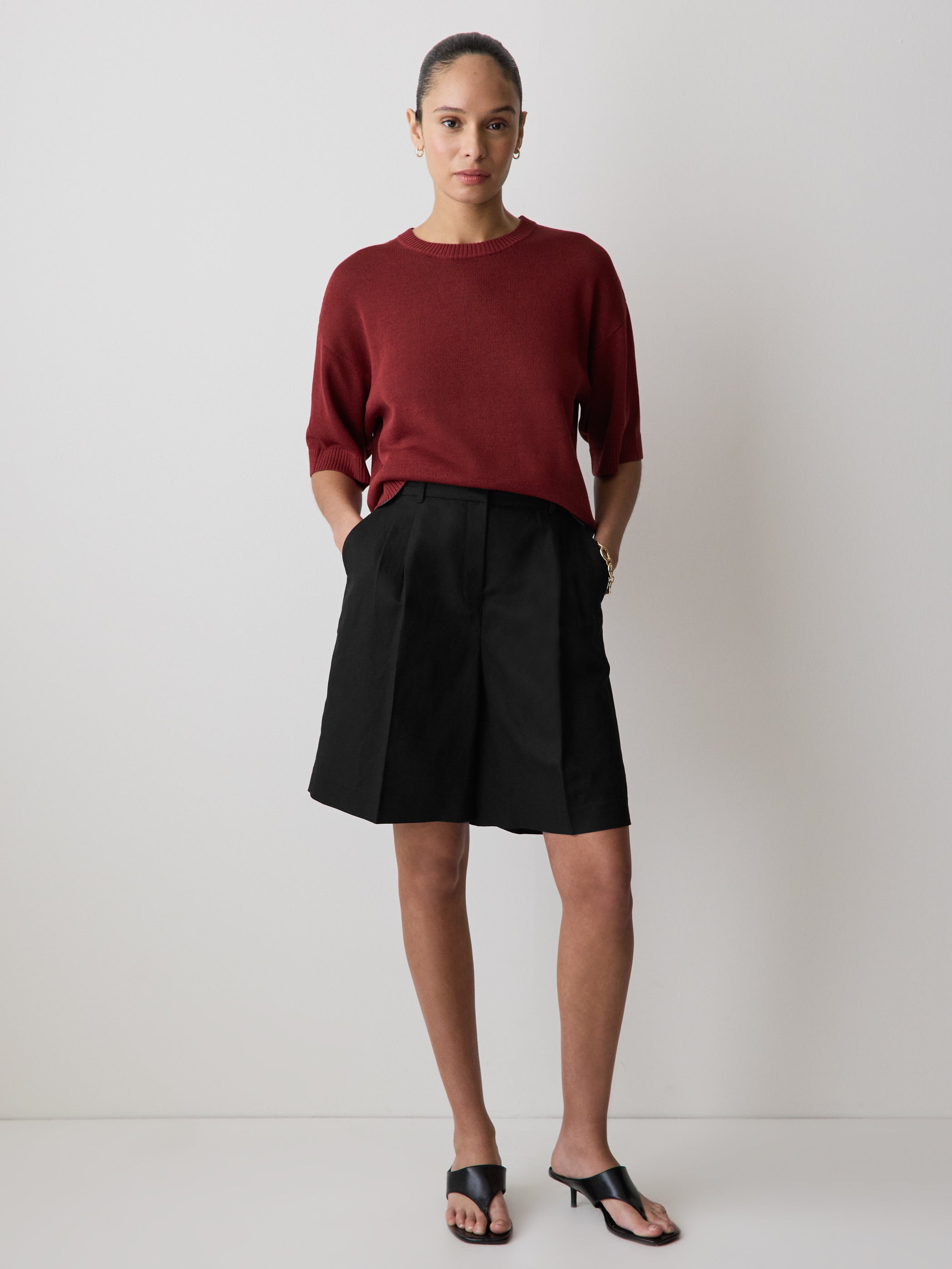 RW&CO Short-Sleeve Crew-Neck Boxy Sweater