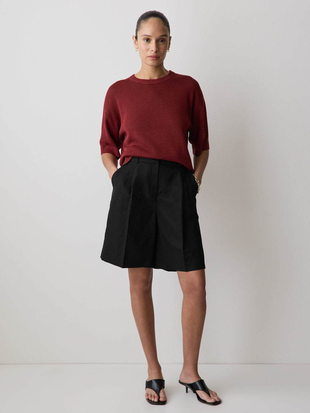 RW&CO Short-Sleeve Crew-Neck Boxy Sweater