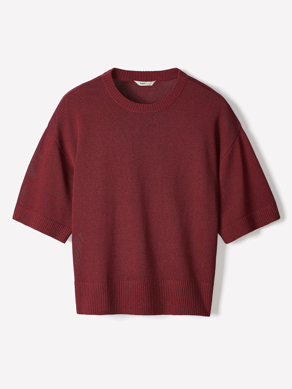 RW&CO Short-Sleeve Crew-Neck Boxy Sweater