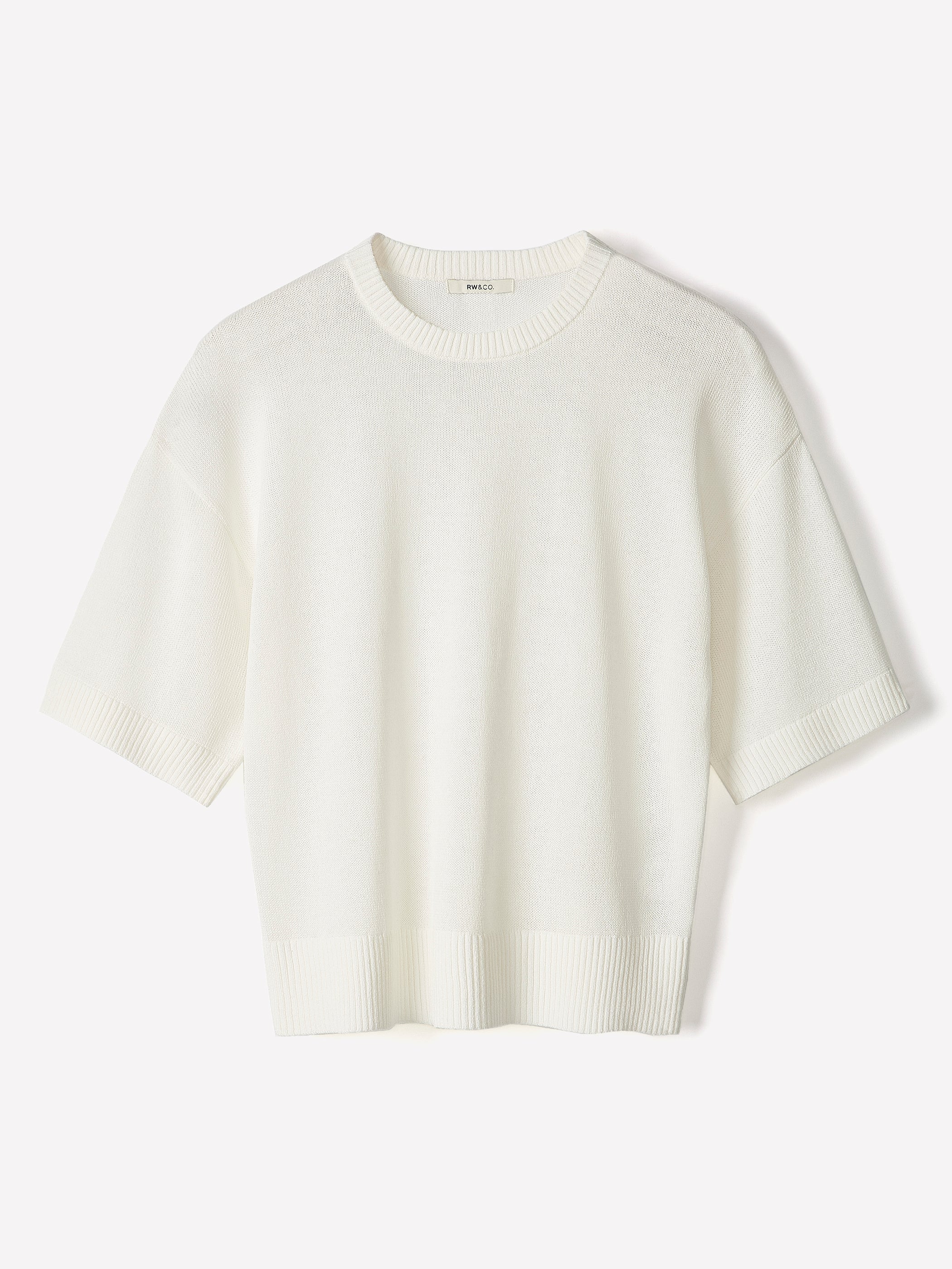 RW&CO Short-Sleeve Crew-Neck Boxy Sweater