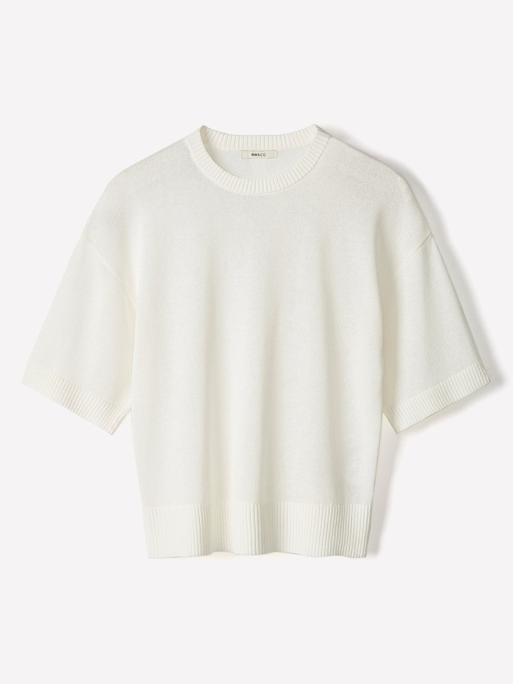 RW&CO Short-Sleeve Crew-Neck Boxy Sweater