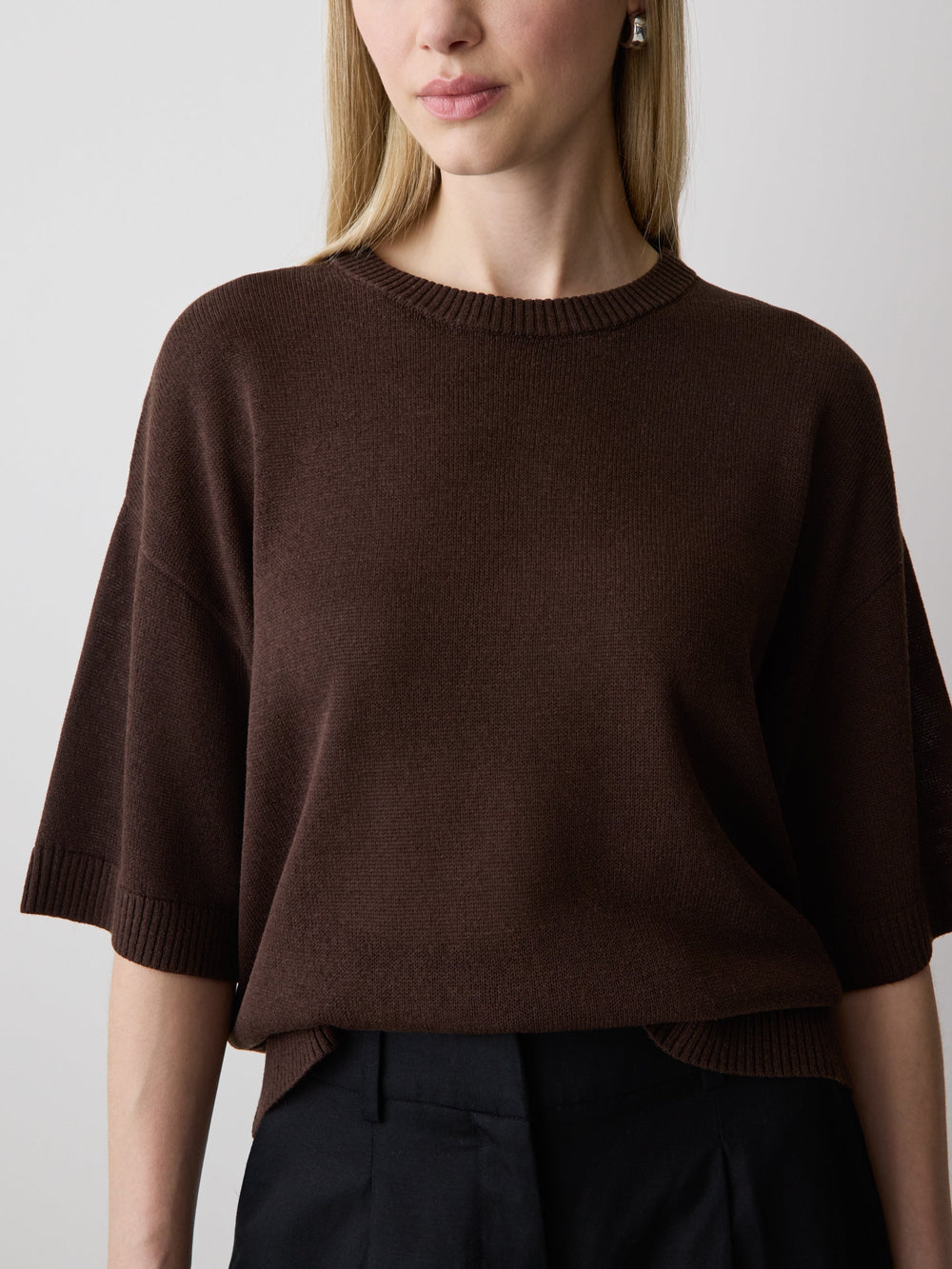 RW&CO Short-Sleeve Crew-Neck Boxy Sweater