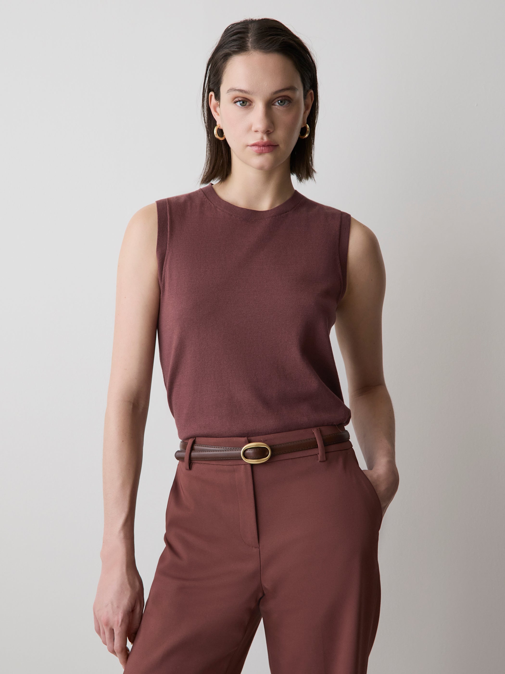 RW&CO Sleeveless Scoop-Neck Sweater