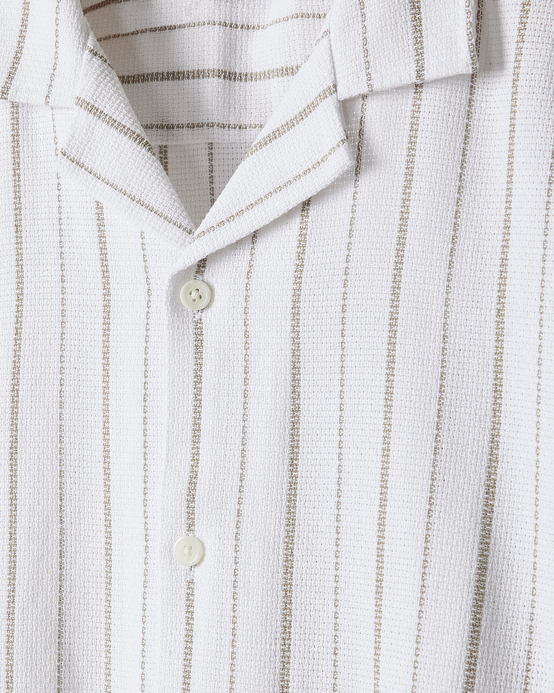 RW&CO Striped Short-Sleeve Textured Shirt with Camp Collar